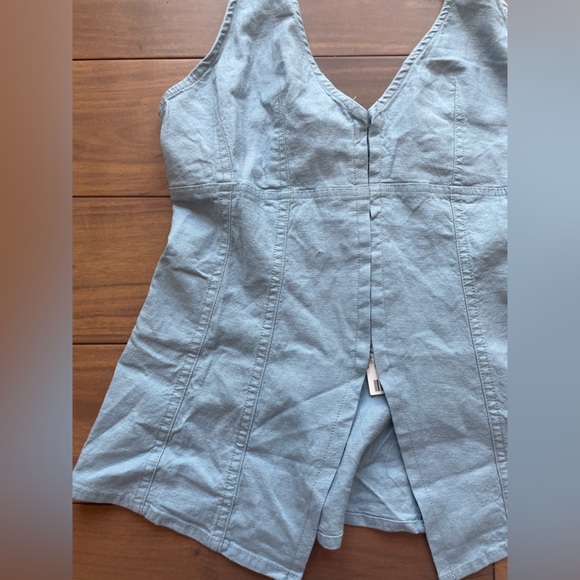 Urban Outfitters UO Sari Seamed Linen-Blend Halter Vest Top Size S - Picture 4 of 7